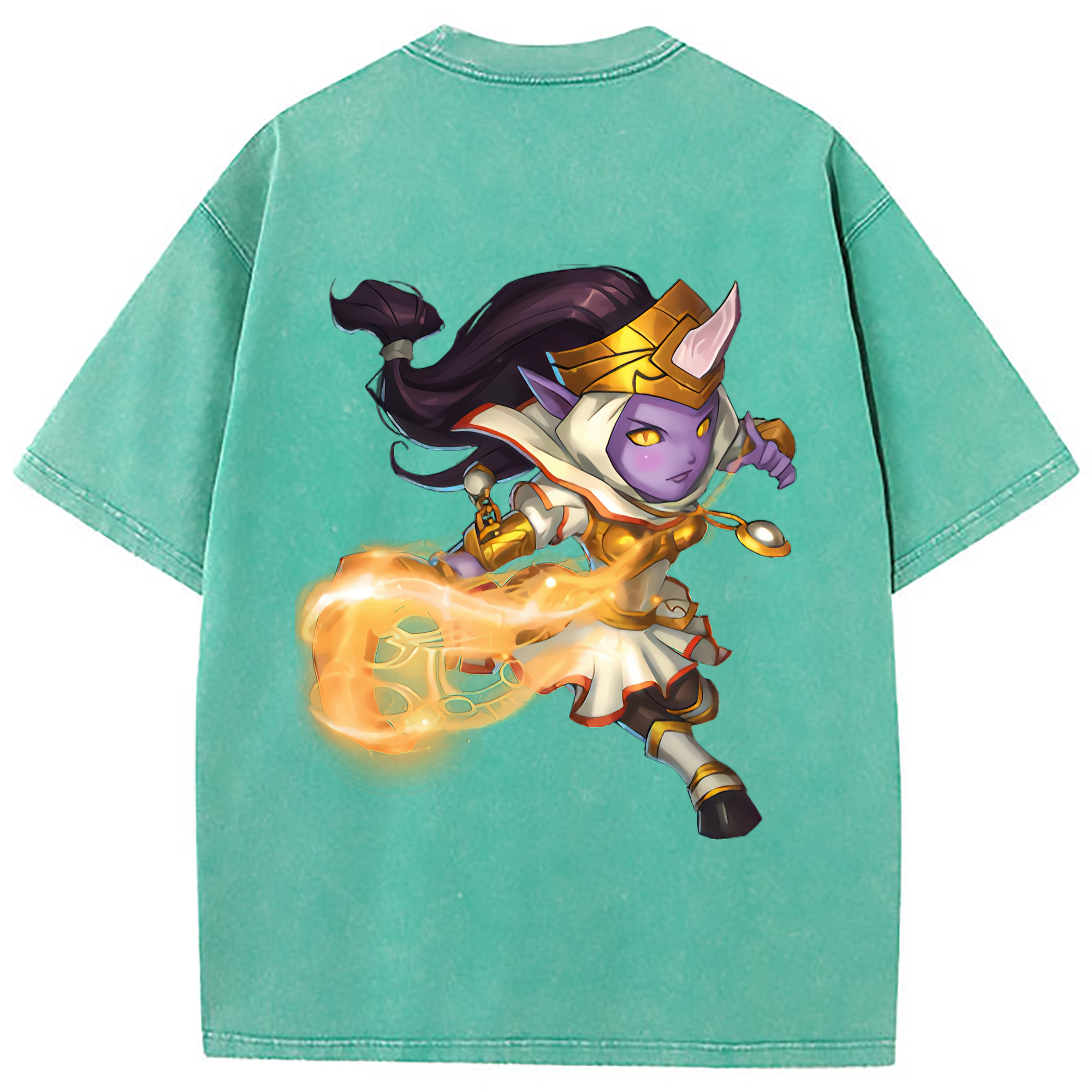 （画像用） リーグ・オブ・レジェンド League of Legends LOL 綿100% ヴィンテージ風 半袖Tシャツ（背面プリント）